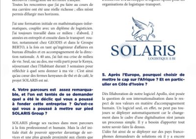 Entreprise d'Occitanie située en Lozère, à Marvejols, Solaris Logistique & BI a ouvert sa première filiale à Abidjan en 2023