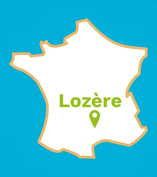 Carte de la France avec la localisation de la Lozère